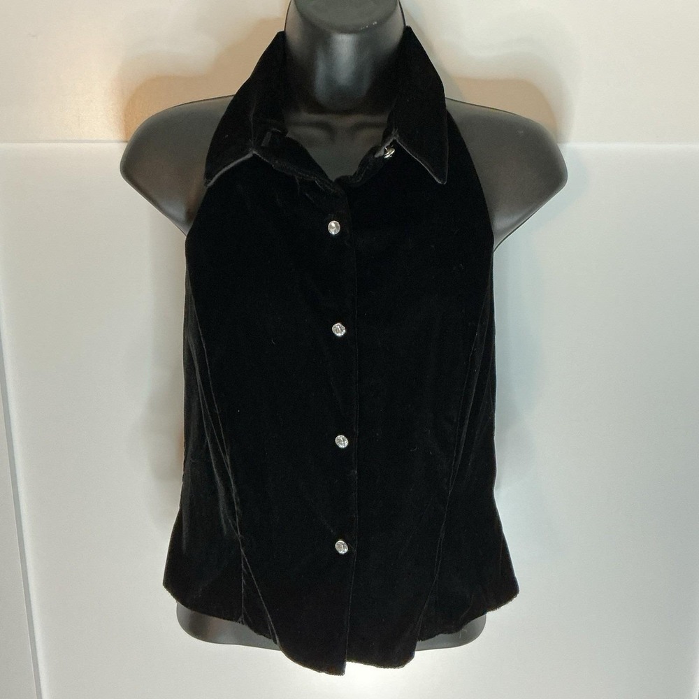 Vintage J.R. Nites by Caliendo Women's Black Velvet Halter Top Sz‎ 8 Gothic